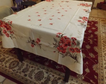 Luxury Delightful huge large tag cotton tablecloth Royal Iris RARE.USA Printorama New old stock.Gift.festive tablecloth no iron luxury
