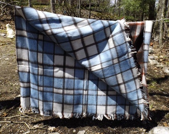 Vente Grand couvre-lit à carreaux moelleux réversible taille jeté 62 "x 90"/ 150 x 230 cm avec frange Idée cadeau