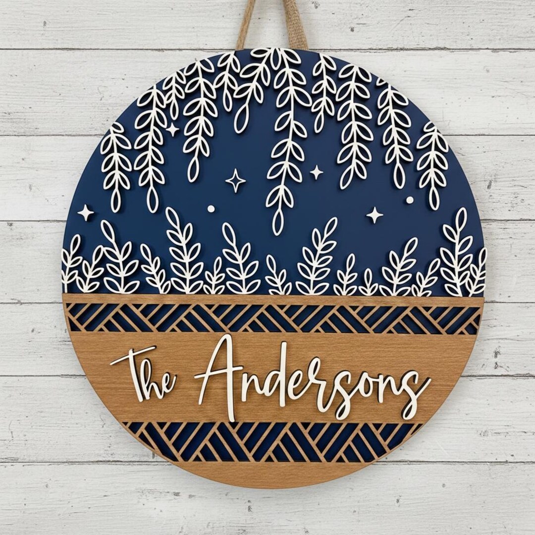 Wooden Door Sign, Family Name Sign, Engagement Gift, Housewarming Gift ...