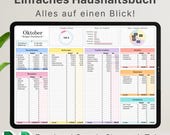 Haushaltsbuch Excel Vorlage Einnahmen & Ausgaben | Minimalistisch Budget Tracker Wöchentliche Finanzplanung | einfaches Monatsbudget Deutsch