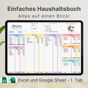 Household book Excel template, income & expense tracker, budget tracker, monthly, weekly financial planning, bill tracker, debt tracker