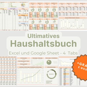 Alles-in-één huishoudbudget Excel Google Sheets Budgetplanner Bundel Financiële planner Spaarplanner Vermogenscalculator Inkomsten- en uitgavensjabloon