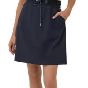 Vintage Navy Blue Drawstring Mini Skirt Size XXL