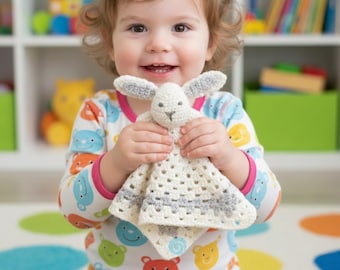 かぎ針編みのぬいぐるみウサギの愛らしいパターン：あみぐるみウサギの寄り添い人形（デジタルダウンロード）