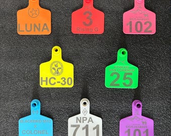 Etiqueta de oreja para ganado grabada con láser personalizada - Mediana