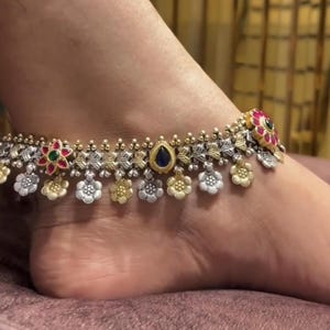 925 Sterling Silver Indian Bridal Anklet: Ghunghru Payal, women anklet, weeding gifts