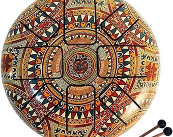 Steel Tongue Drum for Meditation & Yoga | Happy Drum Sound Healing Instrument, percussion instruments, steel tank drum, gifts for kids, drum