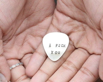 Personalized Guitar Pick. I PICK YOU. Custom Pick: Engraved for Father's Day, Men's Guitar Gift, Valentine's Day, Music Lover