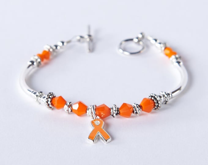 Leukemia Awareness Orange Ribbon Charm Necklace - Clip-On Pendant For Survivor Support Gift - View #4