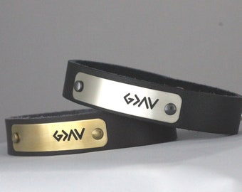 God is Greater than the Highs and Lows leather bracelet. Men/Women or Boy/Girl.Inspirational. Confirmation, First Communion, Christian,Faith