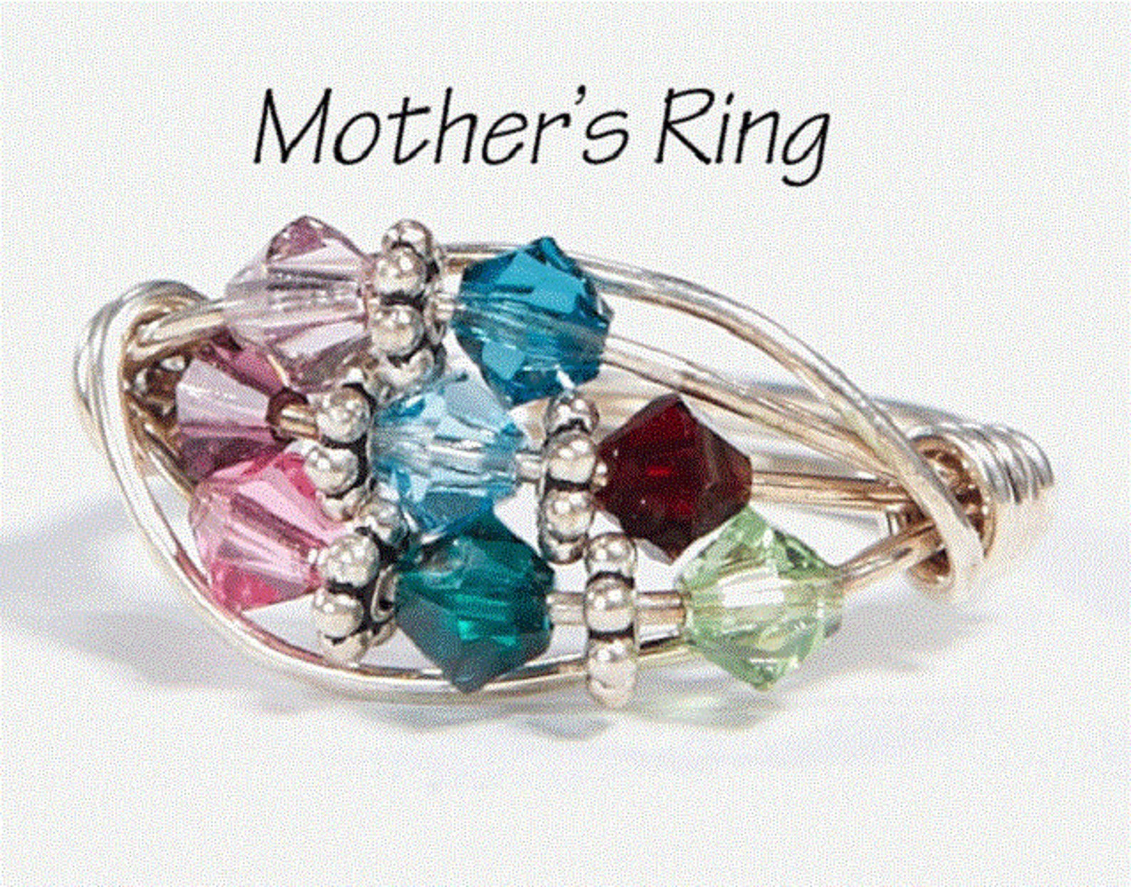 Mother stone. Ring 8 Stones. Graduate Birthstone Ring. HSTERN Multistone.
