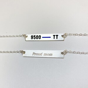 Double Badge numbers.Thin Blue Line personalized necklace for Police wives or female police. 2 Custom law enforcement numbers Rectangle bar