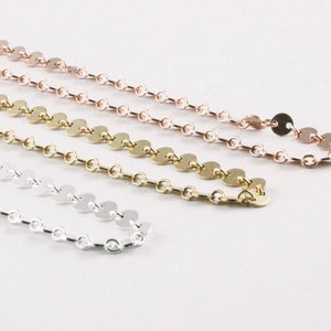 Stella Choker Necklace. Sequin Layering Chain. Minimalist Jewelry