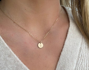 Zodiac Sign Necklace: Sterling Silver, Gold, Rose Gold (3/8" Disc)