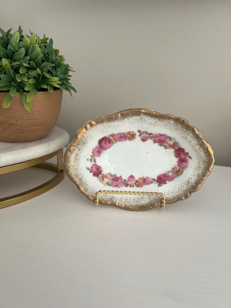 Antique Floral Dish