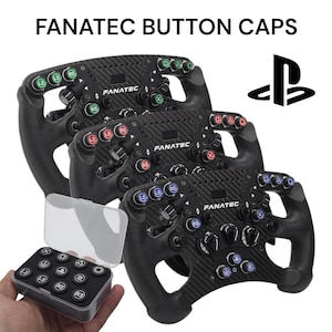 Custom Button Caps Compatible with Fanatec Wheel | PlayStation Style Layout | Sim Racing Wheel Customization