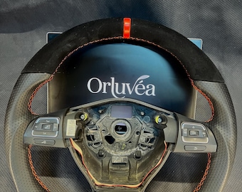 Volkswagen Tiguan Golf 6 Passat Jetta 2010–2015 Custom Flat Bottom Steering Wheel • Premium Leather • Sport Style OEM Upgrade by Orluvéa