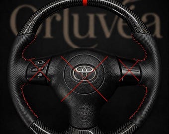 Toyota Corolla T-Sport E12 2004–2007 Steering Wheel | Real Carbon Fiber | Perforated Leather | Flat Bottom Style | OEM Fit Upgrade