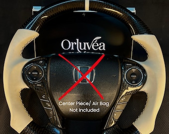 Volante de fibra de carbono auténtica para Honda Accord 2013-2017 • Mejora personalizada hecha a mano • Empuñadura de cuero premium • Volante de carbono de lujo de Orluvéa
