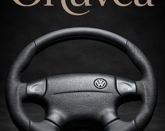 VW Volkswagen Leather Steering Wheel Golf MK3 III Polo Passat B4 GTI | Perforated Leather Grip | Premium Handmade Orluvéa