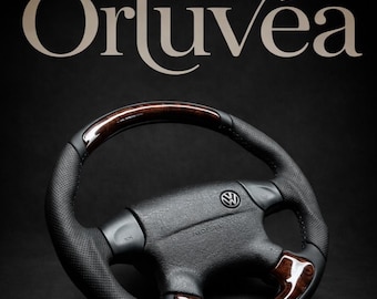 VW Volkswagen Wood & Leather Steering Wheel Golf MK3 III Polo Passat B4 GTI | Burl Wood Trim | Perforated Leather Grip | Luxury Custom