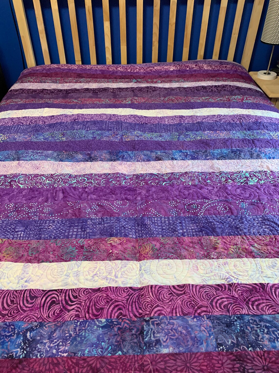 Handmade Full/ Queen Size Quilt Modern Quilts Purple Quilt Etsy.de