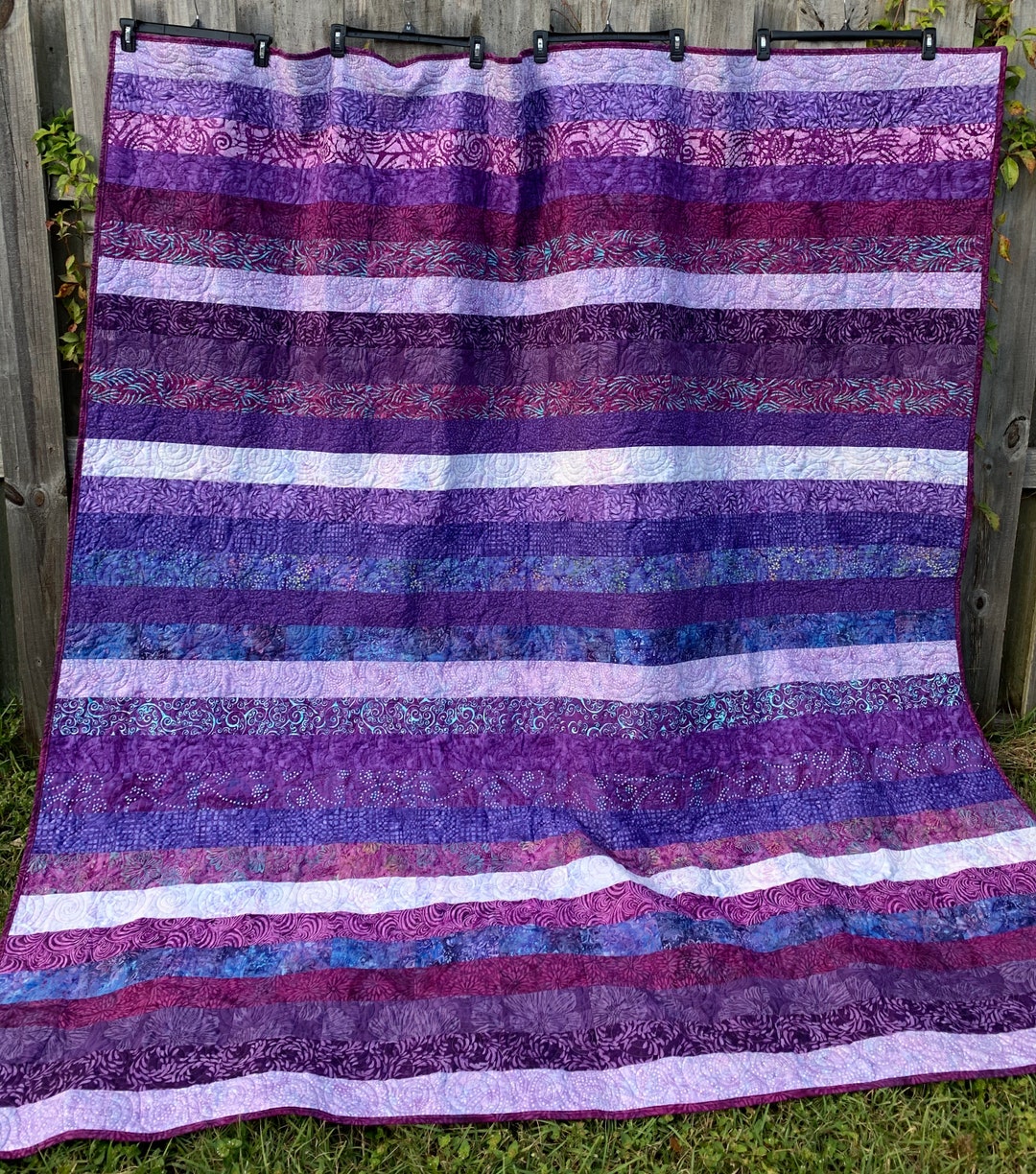 Handmade Full/ Queen Size Quilt Modern Quilts Purple Quilt Etsy.de