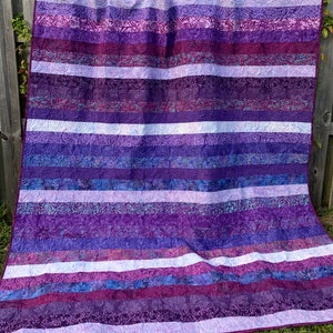 Handmade Full/ Queen Size Quilt ,Modern Quilts , Purple Quilt, Handmade Queen ,Queen Quilts