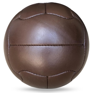 Vintage Leather Soccer Ball: 1950 World Cup Style, Official Size 5