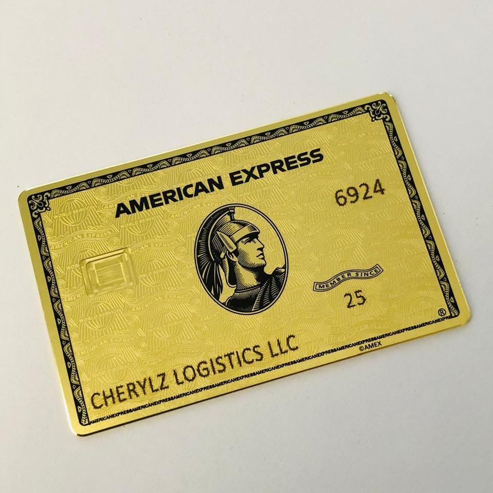 24K Gold Collectible Centurion Metal Card: American Express