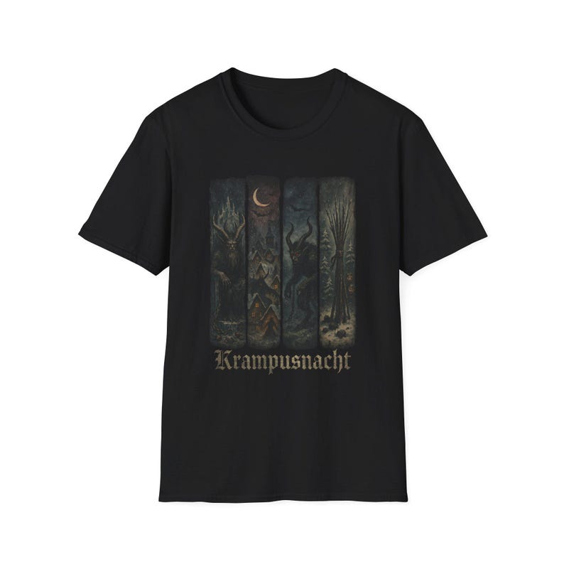 Krampusnacht Gothic T-Shirt, Dark Fantasy Krampus Tee | Occult Holiday Shirt, Horror Christmas Gift image 7
