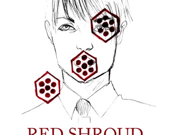 Red Shroud Perzine Digital PDF (16 PAGES) mental illness, poetry perzine, art illustration writing mourning loss
