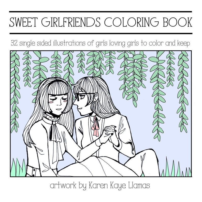 Sweet Girlfriends Coloring Book PDF 32 PAGES digital | Etsy