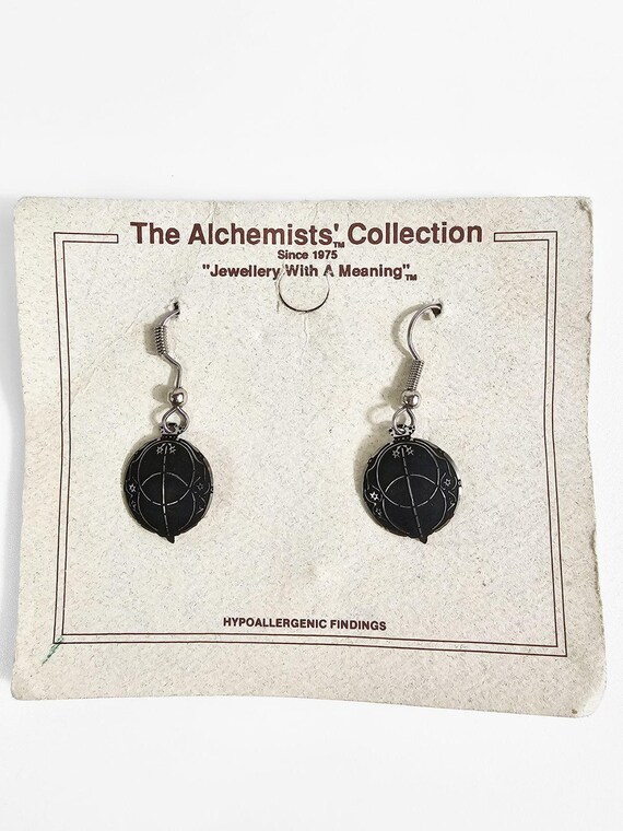 Vintage Alchemists' Collection Chalice Well Glastonbury Enamel Dangle Earrings