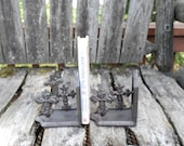 Vintage Heavy Cast Iron Cross Non-matching Bookends