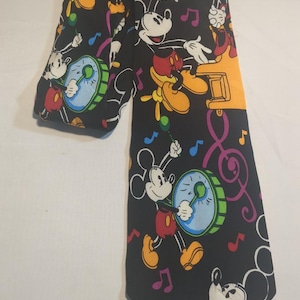 Disney Mickey Mouse Musical Instruments Music Tie Men&#39;s Ties Colorful Neckties