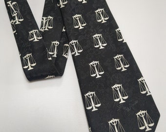 Lawyer Necktie Scales of Justice Pattern Legal Brief Mens Novelty Necktie