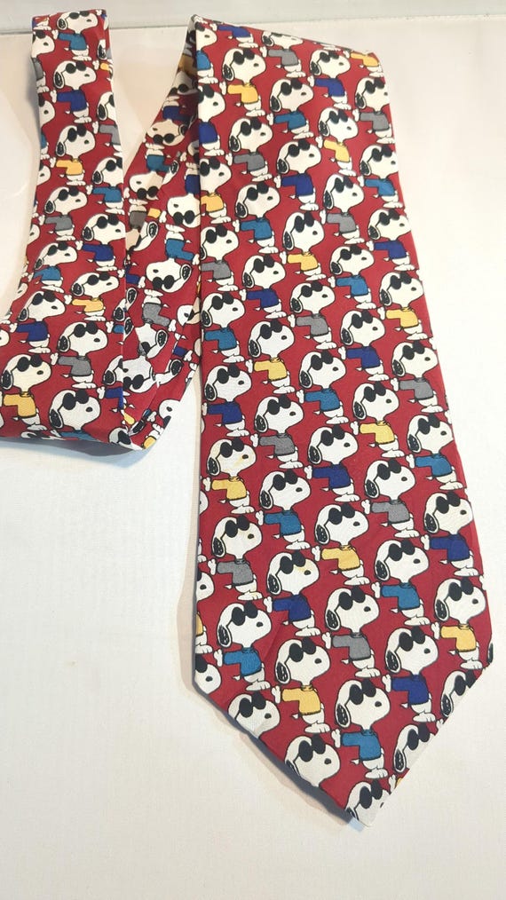 Peanuts Necktie Snoopy is Joe Cool Being "Totally Cool"