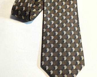 Christian Cross Men's Necktie Woven Crosses Eagles Wings Pastor Minister Gift