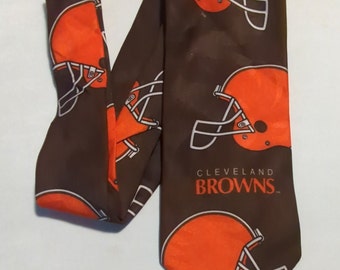 Cleveland Browns Football Krawatte Herren Neuheit Krawatte Orange und Braun NFL Lizenzprodukt