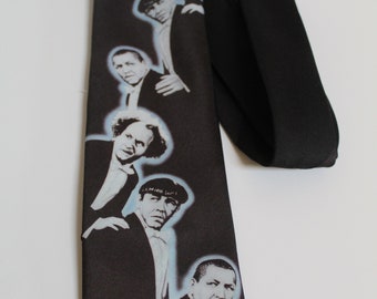 Three Stooges Ties by Ralph Marlin Vintage 3 Stooges Ties by Ralph Marlin Black Tie