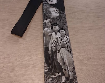 The Three Stooges Golf Novetly Necktie Features Moe Larry and Curly made by Ralph Marlin Men&#39;s Tie