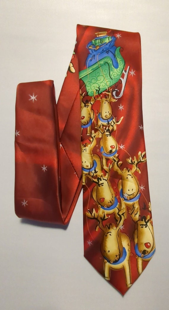 Santa and His Sleigh Christmas Men's Necktie by t… - image 5