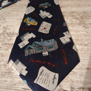 Real Estate Agent Necktie Realtor Tie Mens The Dream House For Sale and Sold