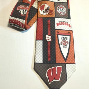 Corbata de seda para hombre de los Badgers de la Universidad de Wisconsin