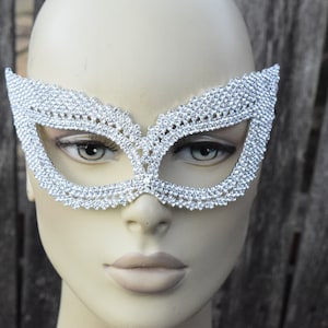 Silver Rhinestone Mask Masquerade Ball Face Mask Mardi Gras Mask Wedding Mask New Years Eve Prom Costume Party Prom Mask Birthday Mask