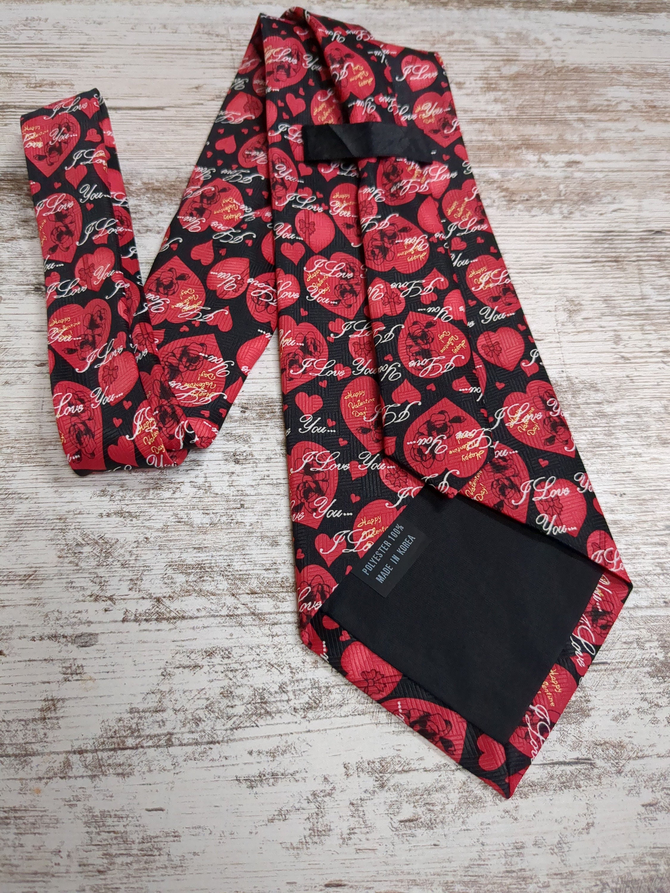 I Love You Necktie Red Hearts by Valentines Day Neckwear - Etsy