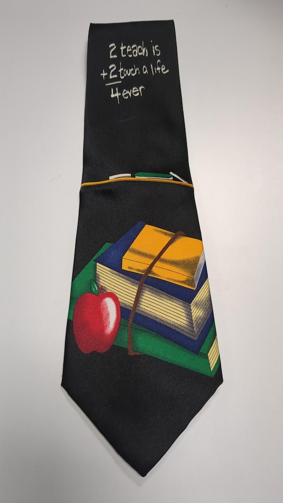 Teacher books apple chalkboard Men's Ties Neckties