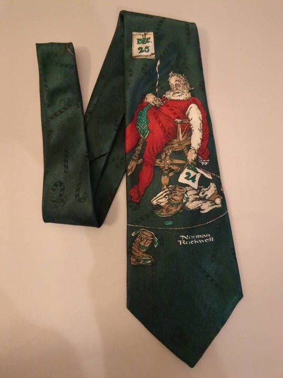 Norman Rockwell Christmas Men's Tie Santa The Saturday Evening Post