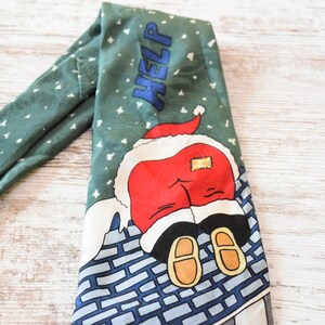 Santa Stuck Chiminey Christmas Men&#39;s Tie Necktie